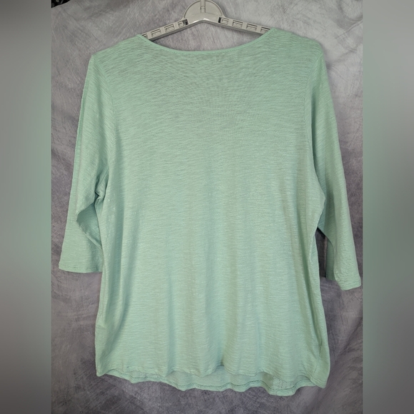 Lucky Brand Mint Green 2X Blouse With Delicate Beading - Picture 2 of 11